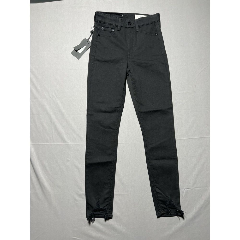 Rag & Bone Womens Nina Black‎ High Rise Ankle Skinny  Denim Cigarette Jeans 24